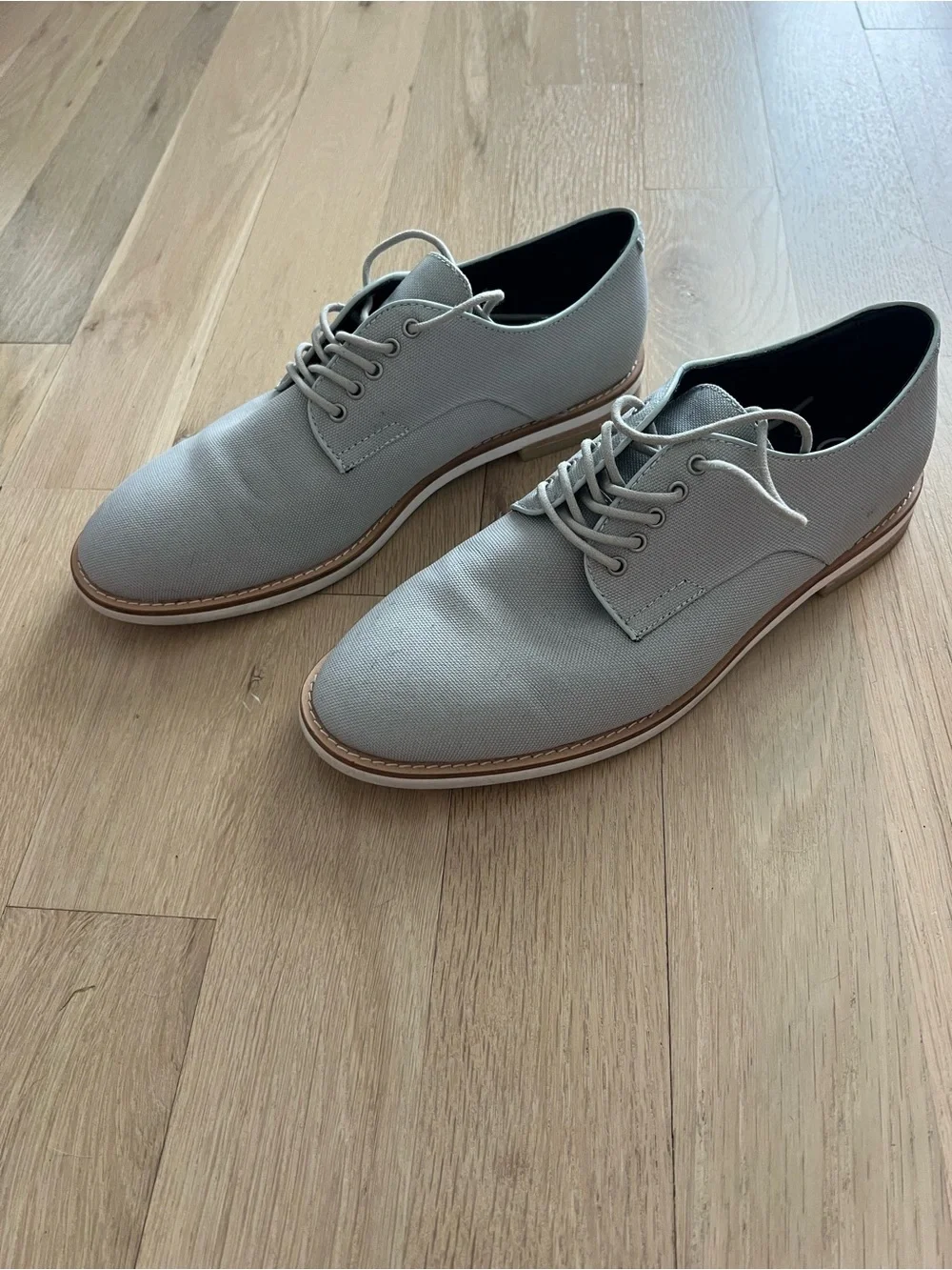Calvin Klein Light Gray Men's Canvas Derby Shoes